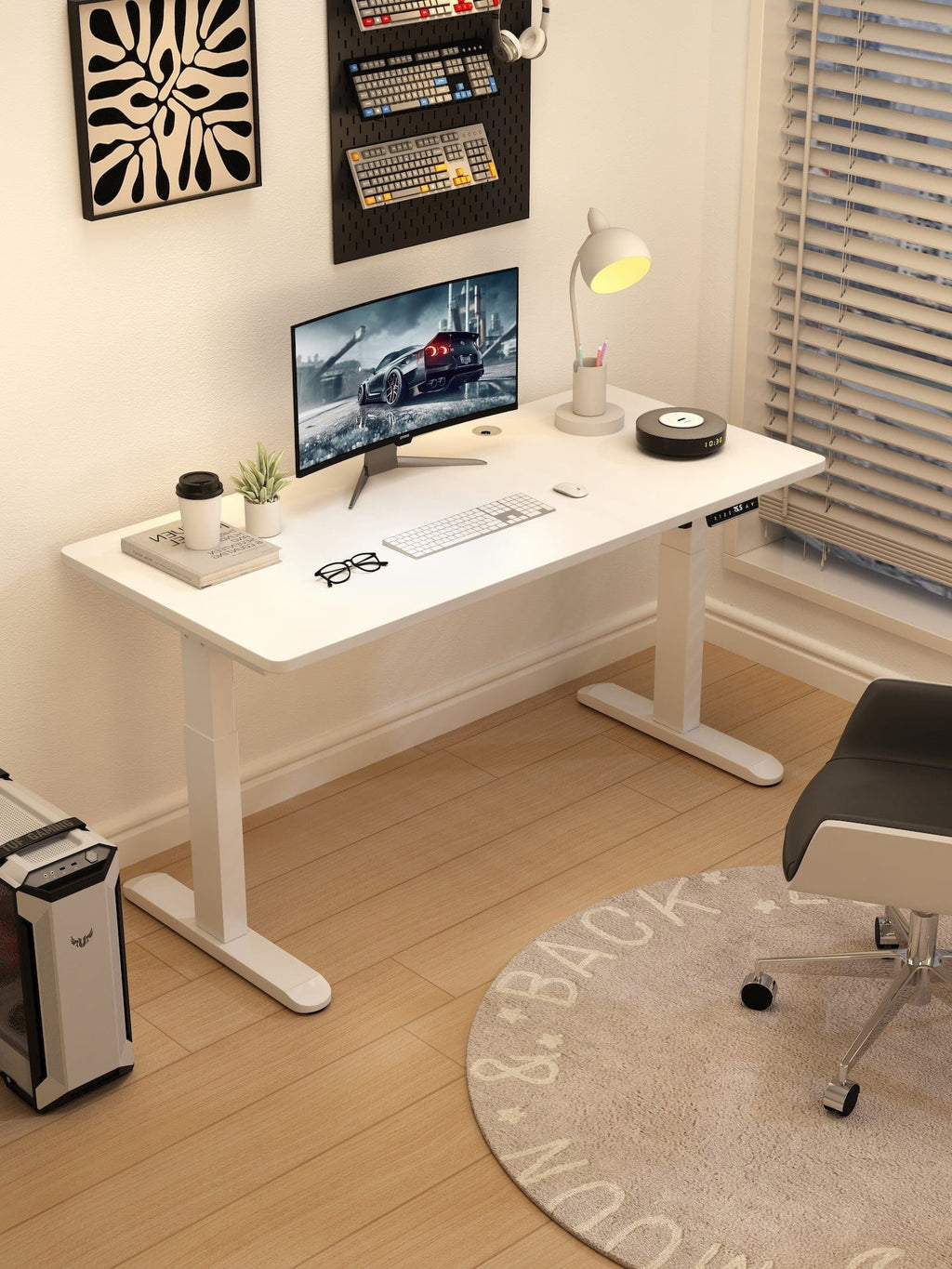 ERGOWAVE Dual Motor Smart Standing Desk – White Edition