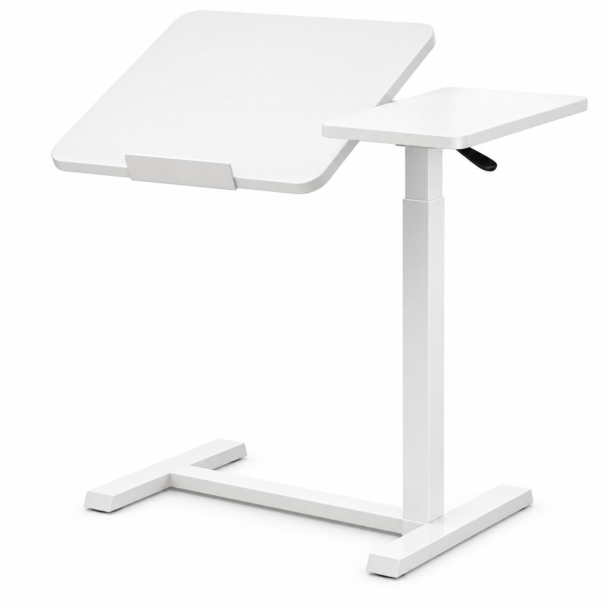 Height-Adjustable Mobile Bedside Laptop Table with Tilting Top