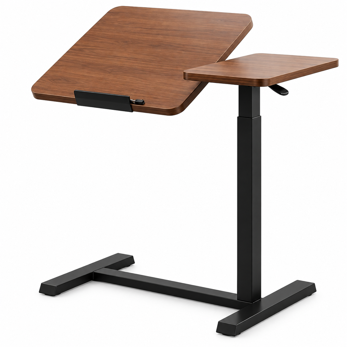 Height-Adjustable Mobile Bedside Laptop Table with Tilting Top