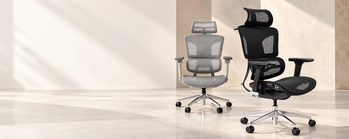 Ergowave black and grey ergonomic office chairs