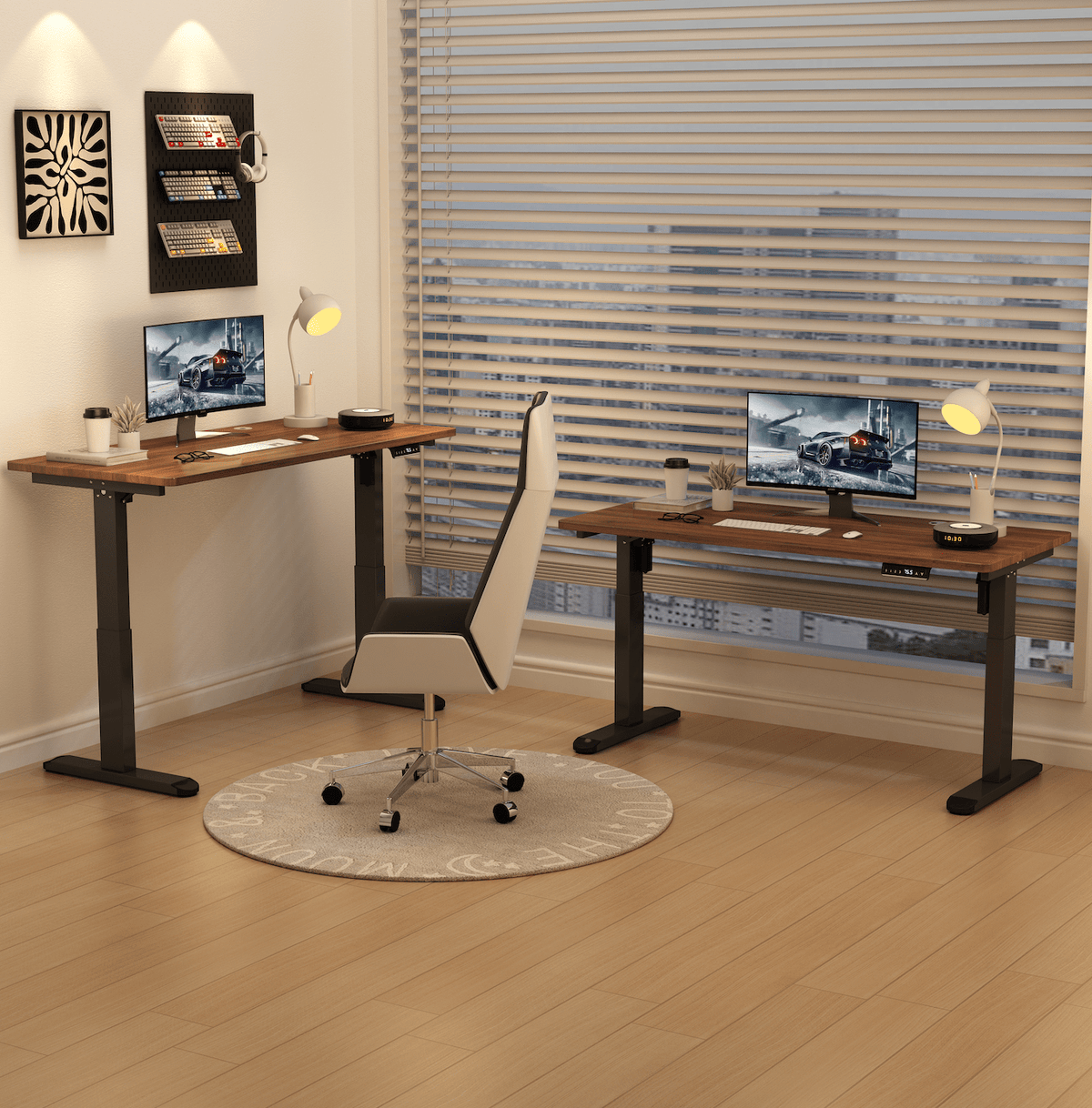 ERGOWAVE Dual Motor Smart Standing Desk – Matte Black Edition