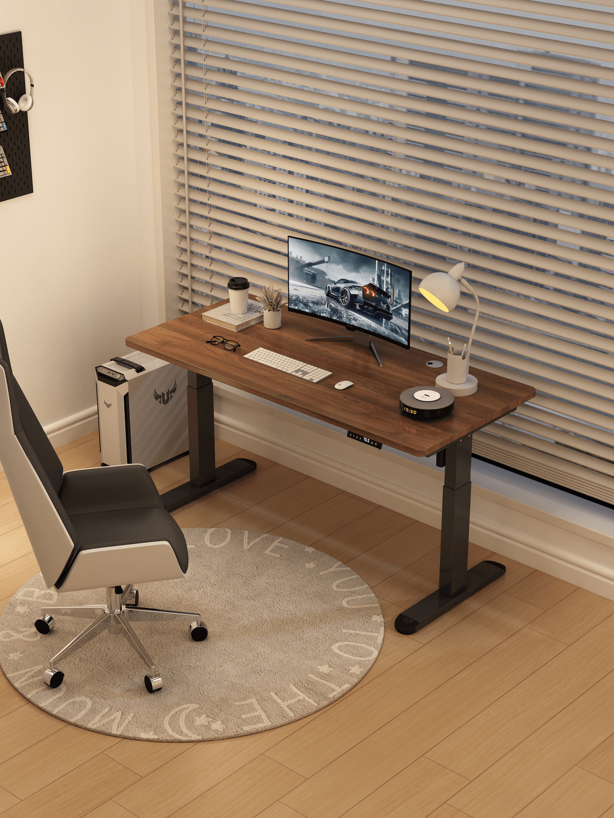 ERGOWAVE Dual Motor Smart Standing Desk – Walnut Edition